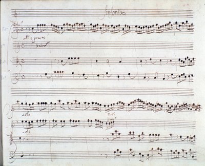 Page de partition pour Le couronnement de Darius par Giuseppe Aldrovandini (1703) - Unknown artist