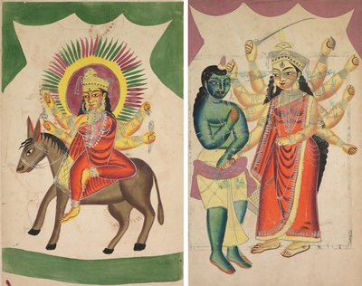 Sheetaladevi : La déesse de la variole (recto); Durga (verso) - Unknown artist