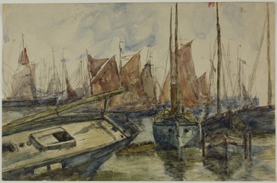 Navires au port - Unknown artist