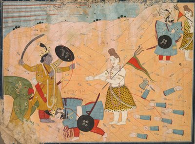 Shiva intercède pour Vanasura : Scène de la section Aniruddha Usha de Krishna Lila - Unknown artist