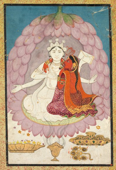 Shiva avec Sati assis dans une fleur de lotus - Unknown artist