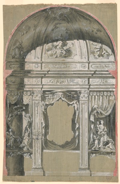 Chapelle latérale, avec figures de Charité, la Vierge et des Saints - Unknown artist
