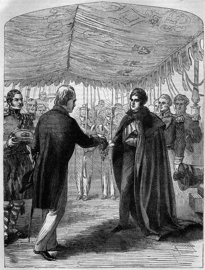 Sir Walter Scott présentant la Croix de Saint-André au roi George IV - Unknown artist