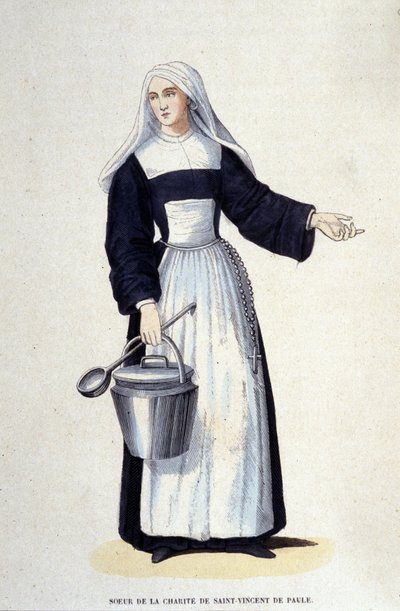 Sœur de la Charité de Saint Vincent de Paul. Gravure d