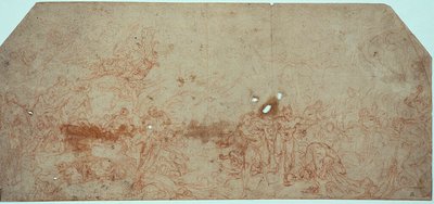 Esquisse pour le Jugement dernier (recto) ; Étude de tête (verso) - Unknown artist