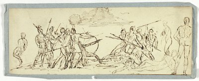 Esquisse de scène de bataille (recto); Frégate (verso) - Unknown artist