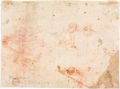 Esquisse de deux hommes et autres figures diverses (verso) - Unknown artist
