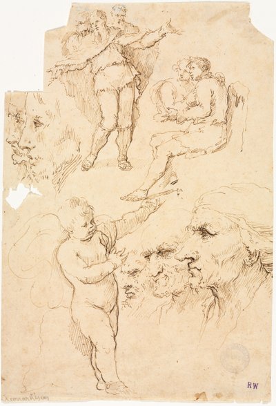 Esquisses de têtes et de figures - Unknown artist