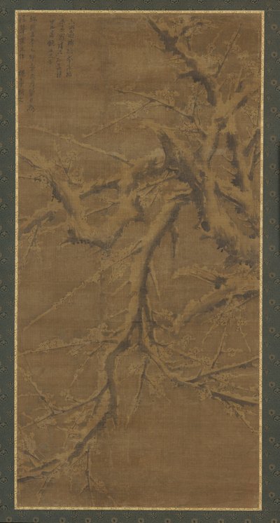 Branches de prunier chargées de neige - Unknown artist