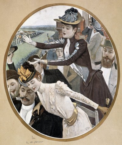 Spectateurs aux courses - Unknown artist