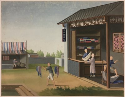 Filage du tissu, préparation des feuilles de thé, préparation de la soie - Unknown artist