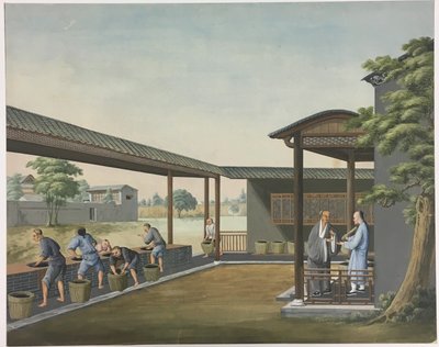 Filage du tissu, préparation des feuilles de thé, préparation de la soie - Unknown artist