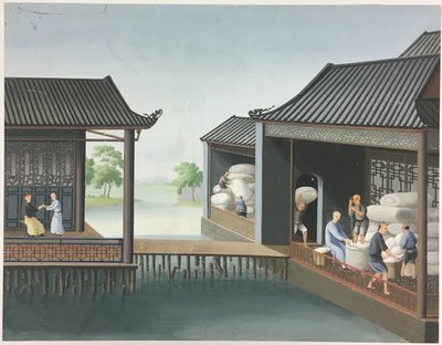 Filage du tissu, préparation des feuilles de thé, préparation de la soie - Unknown artist