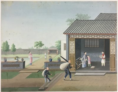 Filage du tissu, préparation des feuilles de thé, préparation de la soie - Unknown artist