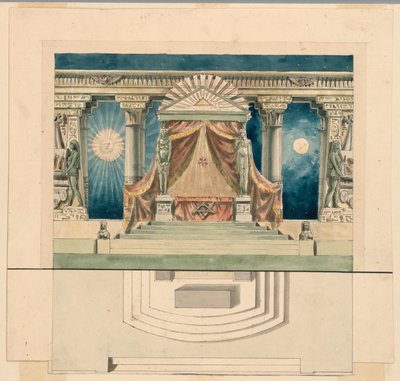 Décor de scène, Autel dans un temple égyptien - Unknown artist