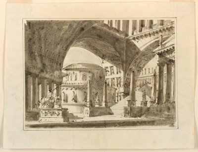 Décor de scène, groupe de bâtiments - Unknown artist
