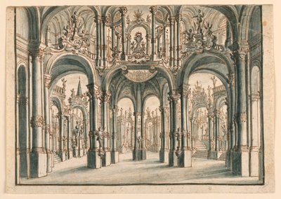 Décor de scène, Cour du palais ouvert - Unknown artist