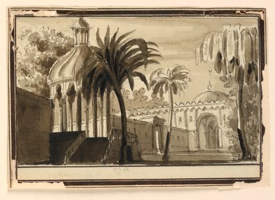 Décor de scène, jardins orientaux - Unknown artist