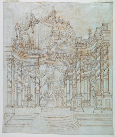 Décor de scène : architecture de palais - Unknown artist