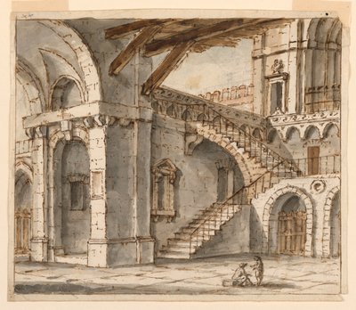 Décor de scène : Cour de prison - Unknown artist