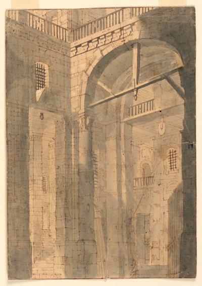 Décor de scène, salle de prison - Unknown artist