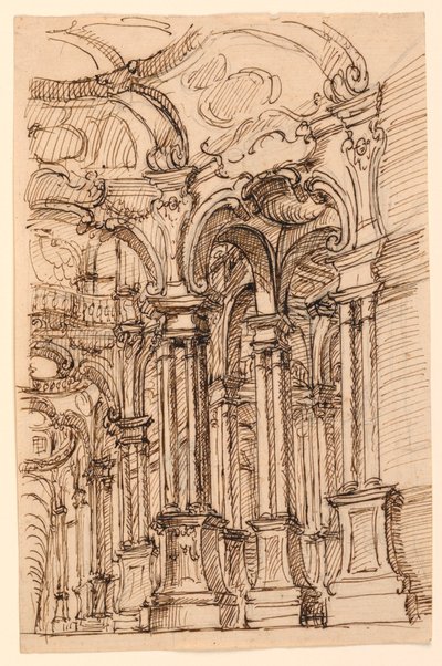 Décor de scène : intérieur voûté - Unknown artist