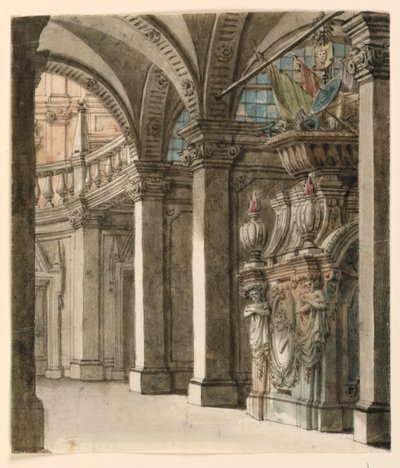 Décor de scène, vue dans l