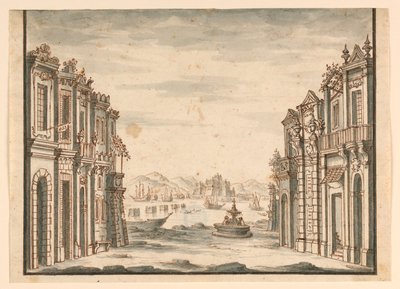 Conception de scène, vue de la ville - Unknown artist