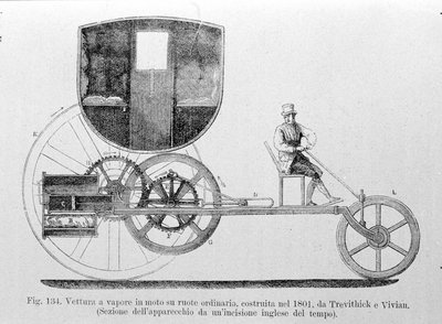 Voiture à vapeur montée sur l
