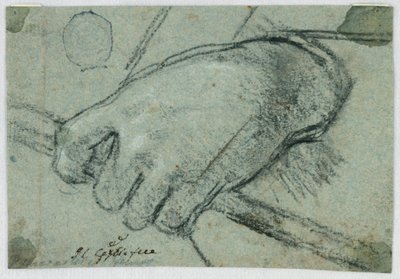 Étude : Une main gauche portant un bâton - Unknown artist