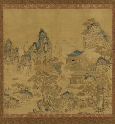 Tapisserie : paysage - un palais parmi les montagnes - Unknown artist