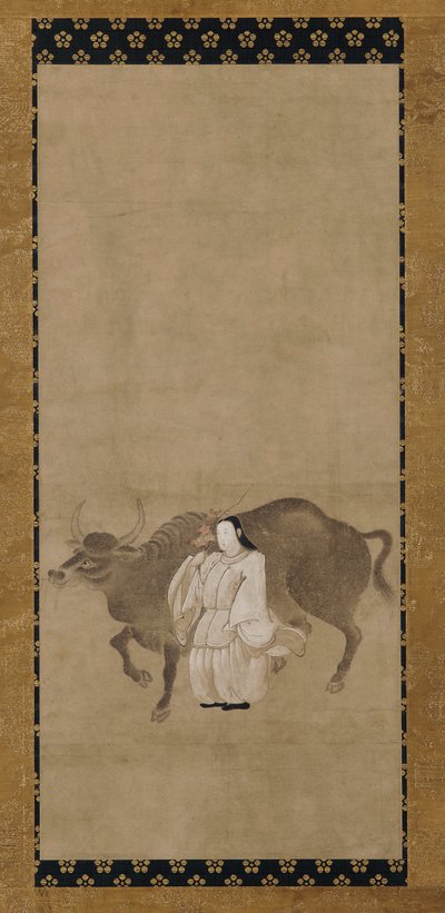 Tenjin (Sugawara no Michizane) avec un bœuf - Unknown artist