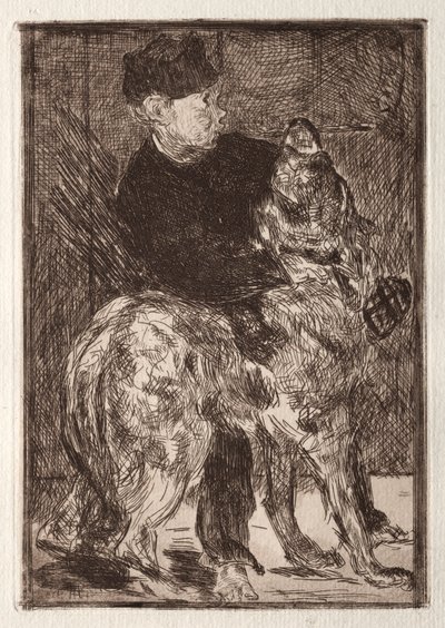 Le garçon avec un chien - Unknown artist
