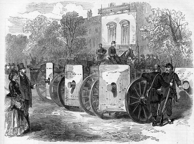 La Commune de Paris en 1871. Mitrailleuse blindée utilisée par les fédérés (communards) - Unknown artist