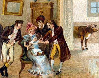 Le docteur anglais Edouard Jenner (1749-1823) inocule la variole sur le bras d