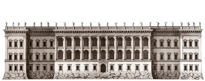 Le Louvre à Paris, projet de Gian Lorenzo Bernini : élévation de la façade principale côté jardin des Tuileries - d
