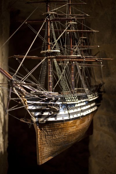 Le Marengo. Modèle votif, vu de la proue, après 1810. Modèle en bois, brave et fibres végétales. Musée de la Marine de Brest - Unknown artist