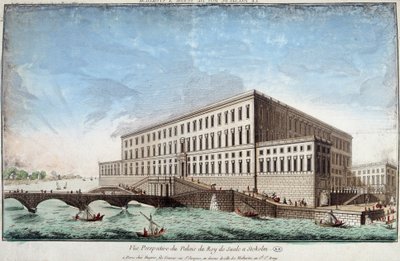 Le Palais du Roi de Suède à Stockholm - gravure - Unknown artist