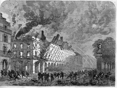 La Commune de Paris en 1871. Incendie du ministère des Finances causé par les fédérés pendant la semaine sanglante (22-28 mai) - Unknown artist