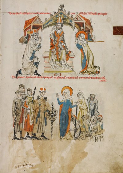 Le serment de chasteté ; Sainte Edwige aidant les pauvres et les malades - Unknown artist