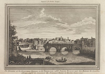 Les restes du pont sénatorial sur le Tibre; maintenant appelé Ponte Rotto, sur ce pont le Sénat passait toujours pour consulter les livres des Sybilles au Monte Gianiculo - Unknown artist