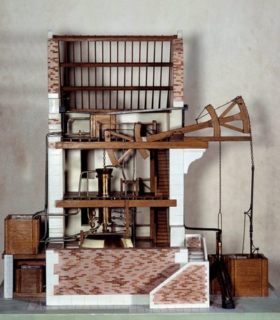 La machine à vapeur de Thomas Newcomen - Unknown artist