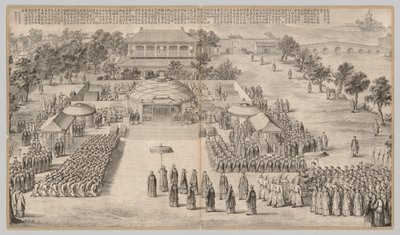 Le banquet de la victoire : des scènes de bataille de la répression des rébellions dans les régions occidentales, avec des poèmes impériaux - Unknown artist