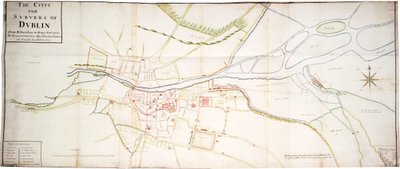 La ville et les faubourgs de Dublin de Kilmainham à Rings-End, où les rivières, rues, ruelles, allées, églises, portes, etc. sont exactement décrits 15 novembre 1673 - Unknown artist