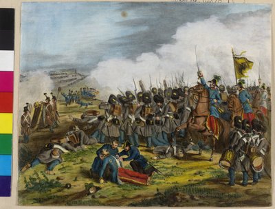La blessure fatale du général Ulysses baron de Salis-Soglio pendant la bataille de S Lucy à Vérone le 6 mai 1848 - Unknown artist