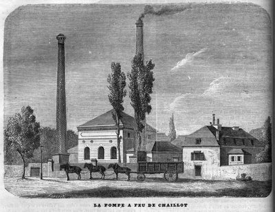 La pompe à incendie de Chaillot en 1858. - Unknown artist