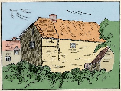 La maison de Francis Drake (1540-1596), explorateur et corsaire britannique à Crowndale près de Tavistock. Elle a été détruite au 19e siècle - Unknown artist