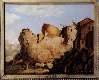 La maison de Napoléon Bonaparte (1769-1821) et la citadelle en Corse, composition fantaisiste - Unknown artist