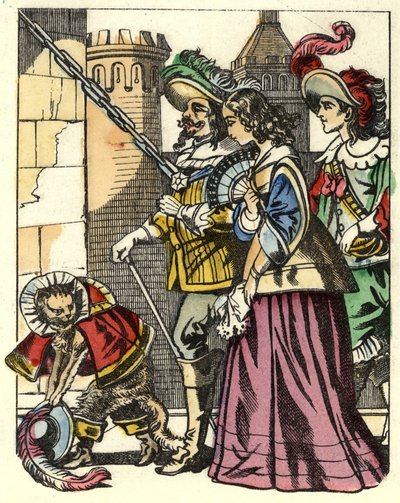 Le roi, la princesse et le marquis de Carabas arrivent au château de l