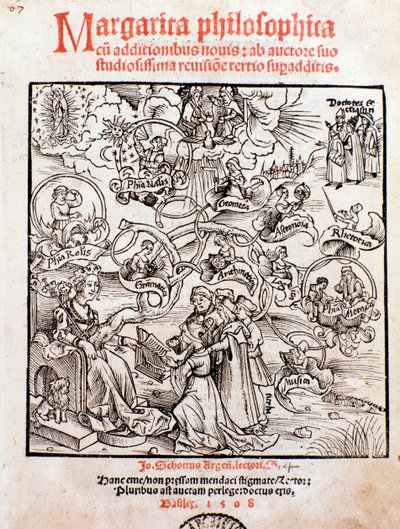 Les arts libéraux : Trivium (grammaire, logique et rhétorique) et quadrivium (arithmétique, géométrie, musique et astronomie) (gravure) - Unknown artist